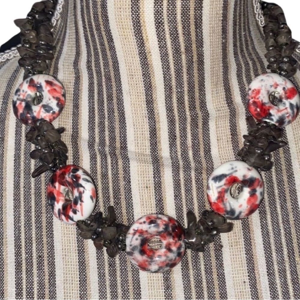 Vintage Multi-Layered Chunky Statement Necklace - image 1